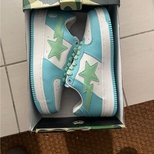 BAPE Blue and White Sneakers